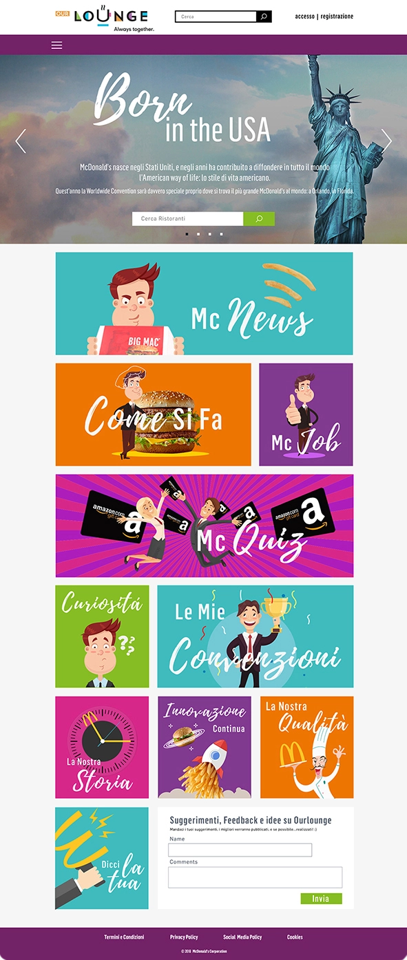 McDonald's Italia website concept, Home