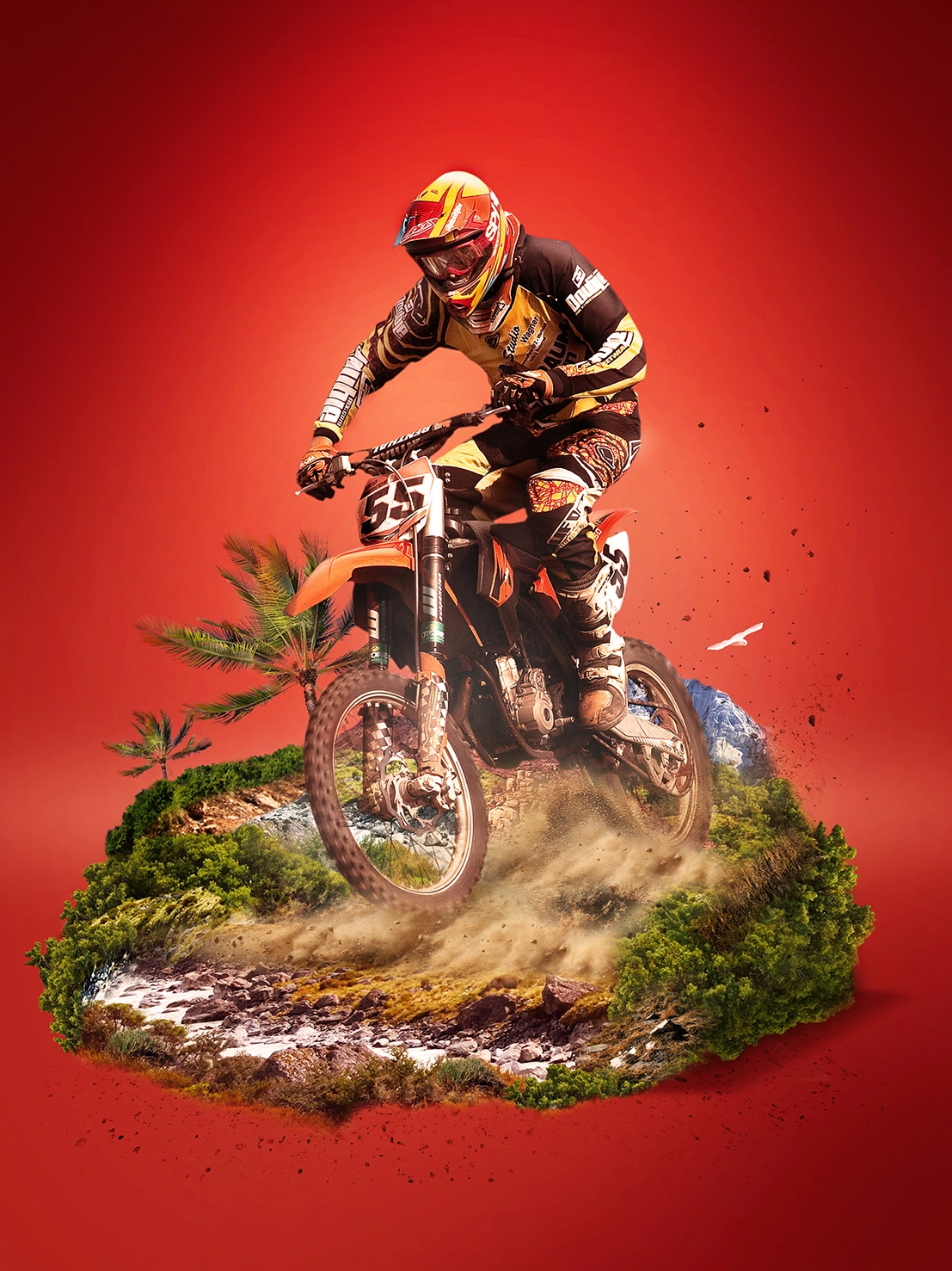 Motorbike perspective digital illustration